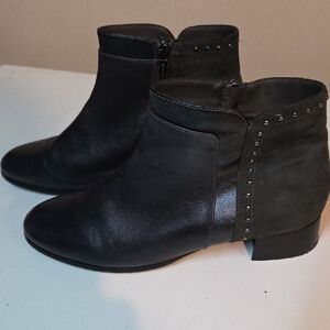 Sz 42 Regarde Le Ciel Cristion 25 Leather Suede Blue Black Grey Ankle Boots